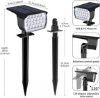 Solar Spot Lights Outdoor Color Changing, [7 Mode/2 Pack] Christmas Landscape Spotlights, Solar Lights Outdoor Waterproof, Solar Led Powered Flood Light for Outside Pathway Yard Garden Walkway
