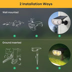 Linkind Solar Lights Outdoor StarRayS, Bright Solar Spot Lights Outdoor, IP67 Waterproof Spotlights for Landscape Garden Yard Walkway Patio Tree（Warm White, 6 Pack）