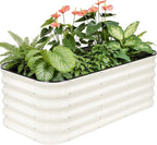 4×2×1.4FT Galvanized Raised Garden Bed Outdoor, Metal Raised Garden Bed Kit, Large Planter Raised Beds, 3 In1 Modular Raised Planter Box Outdoor,Raised Beds for Gardening for Vegetables Flowers Herbs