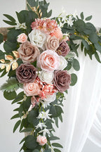 Artificial Flowers Wedding Arch Swag Kit, Dusty Rose, 26 Ft Draping