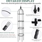 Obelisk Trellis for Climbing Plants Outdoor 6.6ft, Garden Tower Trellis for Potted Plants Indoor with Twist Tie, Clips and Butterflies Rustproof Coated Metal Support for Vines Rose 2Pack