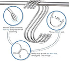 Myfolrena 20 Pack S Hooks for Hanging, 3.4 Inch Metal S Shaped Hook Heavy Duty Hanging Hooks for Pots, Pans, Plants, Bags, Cups, Clothes (Silver)