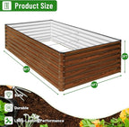 SnugNiture Galvanized Raised Garden Bed 8x4x2FT Outdoor Large Metal Planter Box Steel Kit for Planting Vegetables, Flowers