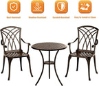 Patio Bistro Set 3 Piece, Cast Aluminum Bistro Set - Image 2