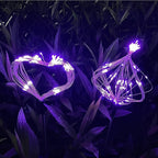JJGoo Solar Firework Lights, 2 Pack 150 LEDs 2 Lighting Modes Solar Lights Outdoor Waterproof for Garden Patio Walkway Pathway Party Wedding Christmas Decorative - Purple