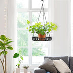 Metal Plant Hanger Indoor Outdoor, Plant Hanger for Indoor Outdoor Plants, Flower Pot Hanging Plant Holder, Hanging Plant Shelf, Black, 1pcs