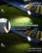 Solar Spot Lights Outdoor, 18 LED Bright Solar Powered Lights Outdoor Waterproof IP65 with 2 Modes Auto On/Off Landspace Flood Light for Flag Pole Palm Tree Sign Statue Garden Yard Patio (2 Pack)