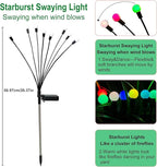 Solar Garden Lights Outdoor, 2 Pack 20 LED Solar Firefly Lights Waterproof, Sway by Wind, Swaying Light for Yard Patio Backyard Garden Planter Flower Bed Pathway Outdoor Decoration (Multicolor)