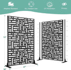 Decorative Fences Metal Privacy Screen, Black Floral, 72 x 47 Inch