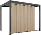 Easy-Going Linen Look Outdoor Curtains Waterproof Windproof Porch Curtains, Soft Thicken Outdoor Privacy Curtains for Patio, Gazebo, Grommet Top and Tab Bottom Drape, 1 Panel, 110x96 inch, Beige