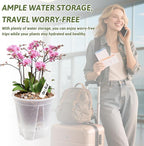 Clear Self Watering Pots for Indoor Plants with 9 Plant Labels, Deep Reservoir, High Drainage Holes, Bare Root Planter for Indoor/Outdoor Plants (5PCS)