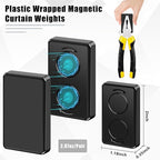 36 Pcs Outdoor Curtain Weights, Plastic Wrapped Heavy Duty Curtain Weights Magnetic Bottom Square Weight for Heavy Wind,Outside Curtain,Patio (Black)