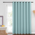 NICETOWN Sliding Door Curtain 84 inches Long, Grommet Privacy Darkening Window Treatment Sound Reducing Room Divider for Bedroom/Kids Room, 1 Panel, Sky Blue, W100 x L84