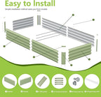 2PCS 8x2x1FT Galvanized Raised Garden Bed, Galvanized Planter Raised Garden Boxes Outdoor, Large Metal Raised Garden Beds for Vegetables-Green