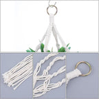 Sliverdew Macrame Plant Hanger, 2 Pack Boho Hanging Planters Baskets with Hooks, Crochet Braided Cotton Rope Flower Pot Holder for Indoor Outdoor Home Decor, No Tassels, Ivory, 20 Inches