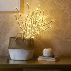 Vanthylit 3PK 30" Brown Lighted Twig Branches Pathway Light 60 LED Warm White Bulbs for Outdoor and Indoor