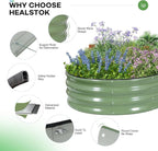 Galvanized Raised Garden Bed Outdoor, 6x3x1ft Oval Metal Raised Beds for Gardening, Rust-Resistant Garden Planter Box for Planting Vegetables, Flowers, Fruits in Lawn(Olive Green, 2 Packs)