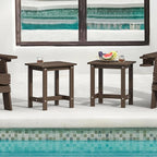 LUE BONA Outdoor Side Table Set of 2, HDPS Small Outdoor Table, Adirondack Side Table, Outside End Table for Patio, Deck, Pool, Weather Resistant/Easy Maintenance/Indoor or Outside Use, Dark Brown