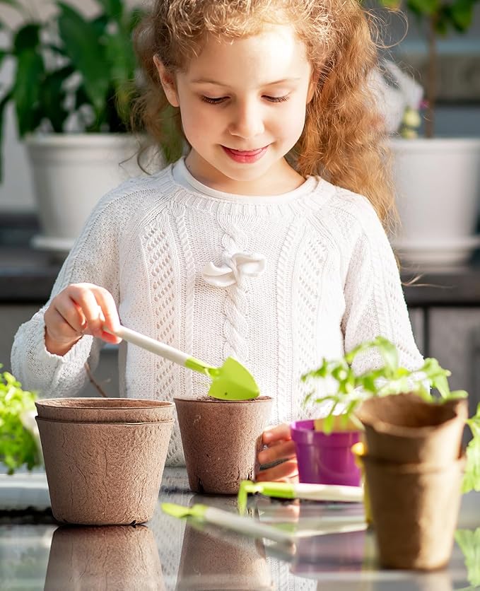 homenote Peat Pots, 60 Pcs 3.15 Inch Seed Starting Pots with Drainage Holes, Round Nursery Plant Pots with Bonus 20 Plant Labels