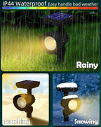 Solar Lights Outdoor, Solar Spot Lights Outdoor, 6 Pack IP44 Waterproof Solar Spotlights, Auto On/Off Solar Powered Garden Lights for Yard Pathway Driveway (Warm White) Bright Pathway