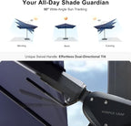 PURPLE LEAF 8' X 8' Left-right Tilting Patio Umbrella Outdoor Cantilever Swivel Square Umbrella Aluminum Offset Umbrella with 360-degree Rotation for Garden Deck Pool Patio Navy Blue
