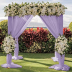 Outdoor Curtain Lilac Chiffon Wedding Arch Drape, 2 Panels 30 x 18 ft