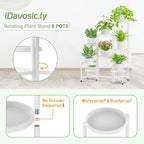 iDavosic.ly Plant Stand Indoor Outdoor, 8 Tier Corner Metal Flower Display Holder Shelf, Easy Assembly Folding Tall Orchid Rack for Patio Balcony Porch Garden Living Room House, White