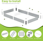 2PCS 8x4x1FT Galvanized Raised Garden Bed, Galvanized Planter Raised Garden Boxes Outdoor, Large Metal Raised Garden Beds for Vegetables-Silver