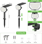 Lepro Solar Decorative Spot Lights 2 Pack, Cool White Modern Accent Lights for Garden & Landscape, IP65 Waterproof Adjustable Spotlight for Architecture, Pathways, Contemporary Decor