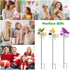 Garden Decor for Outside,3 Pcs Luminous Insect Garden Decorative Stakes,Glow in The Dark Bee Lights Metal Yard Art,Waterproof Outdoor Spring Lawn Patio Pathway Decoration for Mom,Women,Grandma