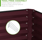 Best Choice Products 6x3x2ft Outdoor Metal Raised Garden Bed, Deep Root Box Planter for Vegetables, Flowers, Herbs, 269 Gallon Capacity, 100% Non Toxic Materials - Burgundy