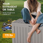 Outdoor Deck Box, 72 Gallon Resin Storage with Lockable Lid
