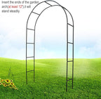 Arbor Black Metal Garden Arch with Two Size Options