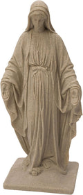 Emsco Group Virgin Mary Statue - Natural Sandstone Appearance - Made of Resin - Lightweight - 34" Height