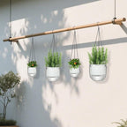 Self-Watering Hanging Planter for Indoor Plants - Easy Care, Long Lasting - Perfect for Herbs, Succulents, and More (White Transparent)