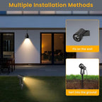 Low Voltage Landscape Lighting,8 Pack Outdoor LED Landscape Spotlights with Transformer 27V Garden Lights Pathway Lights IP65 Waterproof 3000K Warm White