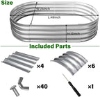 Galvanized Raised Garden Bed for Outdoor: 4X2X1ft Durable Metal Vegetable Plant Container Kit - Oval Planter Box for Gardening Flower Trough （2 Pack）