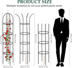 100% Metal Garden Obelisk Trellis for Climbing Plants Outdoor, 6.6ft Tall Metal Plant Support with Garden Twist Tie for Tomato Cucumber Pea Ivy Vines Rose Clematis Potted Plant Trellis 1 Pack