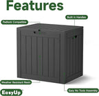 EasyUp 30 Gallon Outdoor Storage Box Waterproof, UV Resistant Outdoor Deck Box, Resin Lockable Deck Boxes for Garden Tools Equipment and Cushions, Black