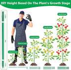 Lezmarket 60 Pack Garden Tomato Stakes(16" Each), Plant Support Stakes, DIY 4ft 5ft 6ft 7ft Sturdy Fiberglass Plant Sticks Support Garden Trellis for Growing Climbing Tomato Vegetables Flowers