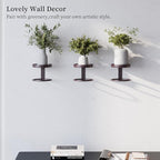 Metal Wall Planters Mid Century Modern Floating Shelves for Indoor Hanging Plants, Space-Saving Vertical Garden for Home & Office 3 Pack Coffee