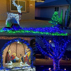 String Lights, 500 LED Blue Outdoor Waterproof with 165 ft Length