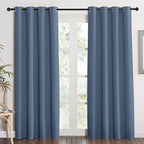 NICETOWN Blackout Curtain Panel - (Stone Blue Color) Light Blocking Room Darkening Window Drape for Nursery/Bedroom, Ring Top, W52 x L84, 1 PC