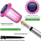 DenicMic Solar Lights Outdoor 10 Pack Waterproof Pink LED Stainless Steel Stake Outside Lights for Yard Pathway Garden Driveway Walkway Landscape Path Lighting Mothers Day Gifts for Mom