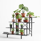 Zhongma 4 Tier Sturdy Metal Plant Stand with Wheels, L45.67 x W34.65 x H35.83 inch, Heavy Duty Plant Holder for Home Indoor and Outdoor, 880 LBS Capacity & Heavy Duty Construction