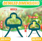 Tomato Plant Support Clips – 60 Pcs Reusable Plastic Garden Clips in 2 Sizes for Upright Growth of Vegetables, Flowers & Vines