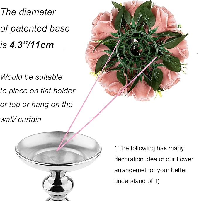 Artificial Flower Ball Centerpieces, Dusty Rose Silk Roses for Weddings