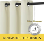 NICETOWN Blackout Curtains for Sliding Glass Door Room Divider Noise Reduce Curtain Panel Portable Window Screen Sliding Partition, W100 x L102 inches, 1 Panel, Beige
