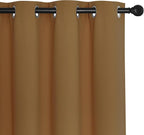 NICETOWN Gold Brown Blackout Curtains 84 inch Length, Grommet Top Room Darkening Drapes for Bedroom Living Room, Light Blocking Window Covering for Privacy (W66 x L84 Inch, 1 Panel)