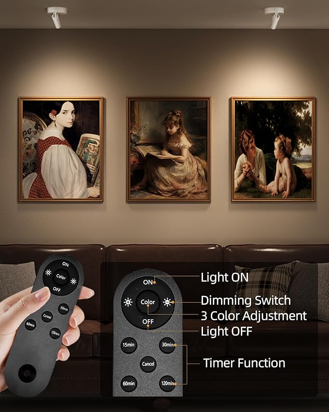 Rechargeable Indoor Spotlight, 5500mAh, Dimmable with 3000K-6500K Color Temps
